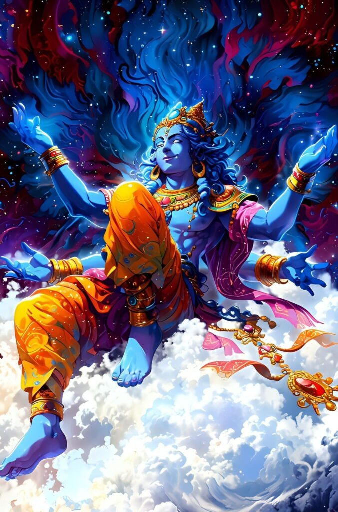 Lord Vishnu in cosmic divine form