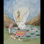 Lord Hamsa avatar standing on lotus photo