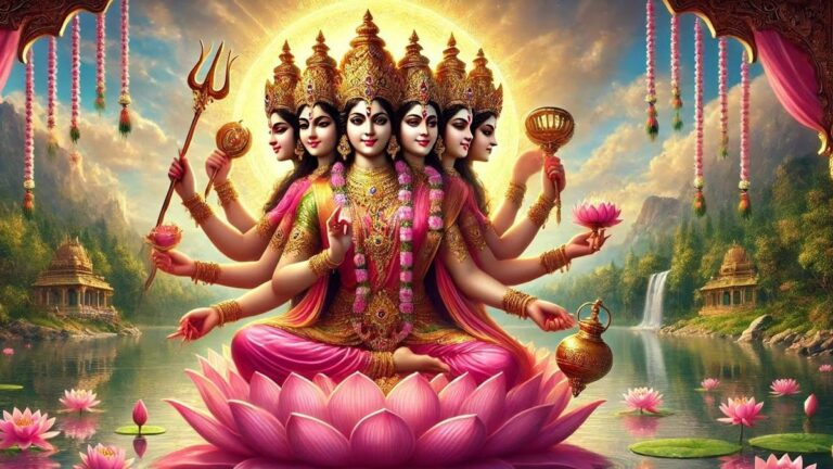 Goddess Lakshmi on lotus image