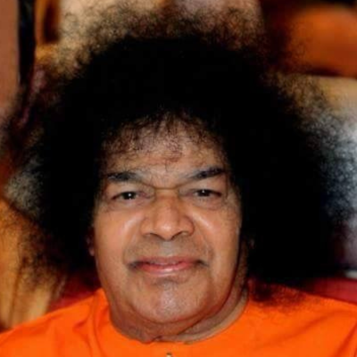 Shri Sathya Sai Baba Blessing Children Portrait Image