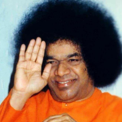 Shri Sathya Sai Baba Smiling Close Portrait Image
