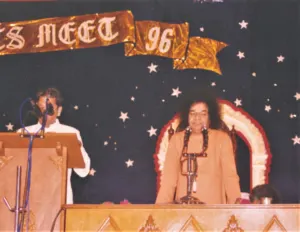Spiritual leader speaking at event photo
