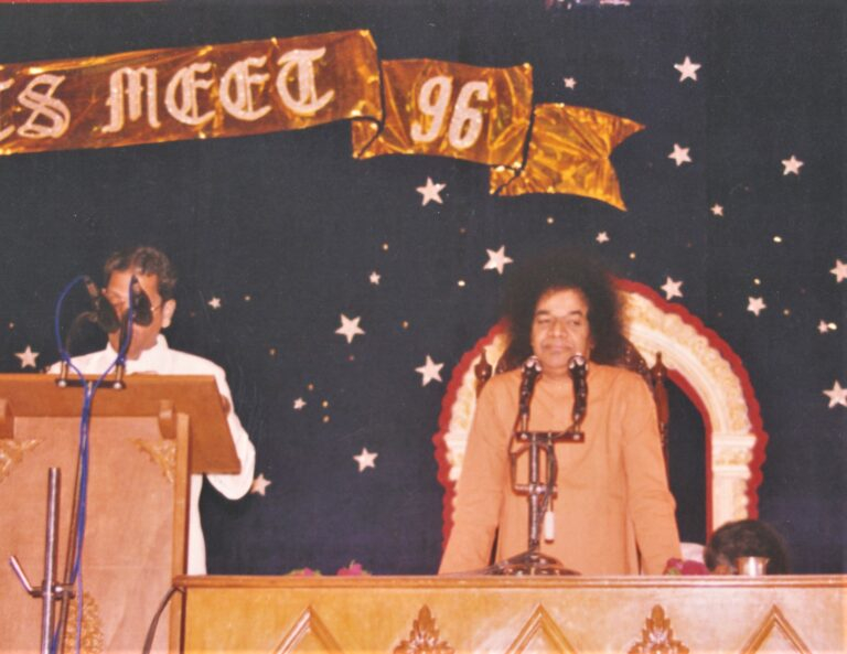 Spiritual leader speaking at event photo