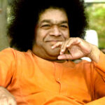 Sathya Sai Baba resting head hand picture.