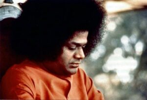 Shri Sathya Sai Baba Peaceful Face Close Portrait Image