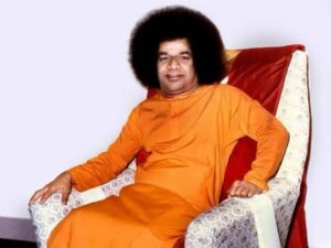 Shri Sathya Sai Baba seated chair photo