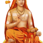 Adi Shankaracharya holding scriptures blessing devotees image