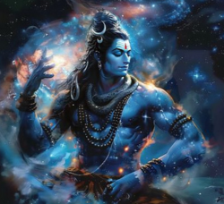 Lord Shiva surrounded by cosmic energy image