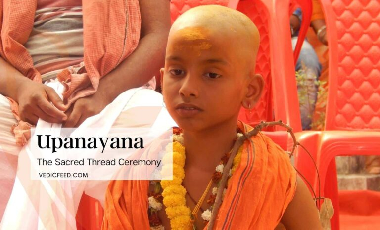 Boy in Upanayana ceremony.