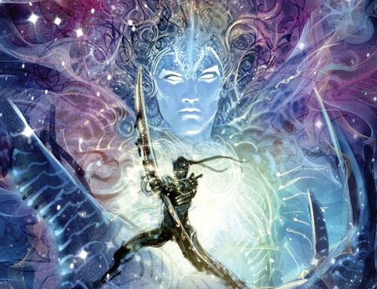 Arjuna receiving divine vision image