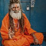 Hindu sadhu blessing image