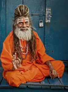 Hindu sadhu blessing image