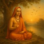 Meditating sage under tree image