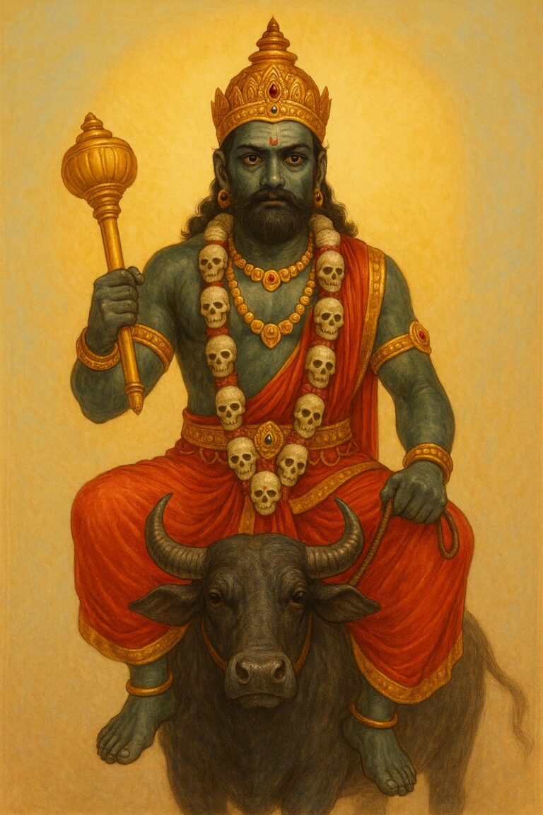 Lord Yama on buffalo image