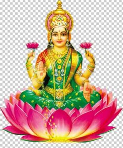 Divine Goddess Annapurna Seated On Sacred Lotus