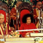 Shri Sathya Sai Baba at ceremonial academic event