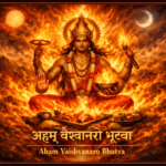 Lord Vishnu as Vaishvanara amidst cosmic fire