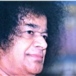 Sathya Sai Baba closeup portrait image