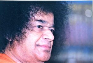 Sathya Sai Baba closeup portrait image