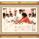 Sathya Sai Baba planting Tulsi sapling image