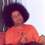 Sathya Sai Baba in a meditative state.