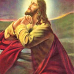Jesus Christ praying with divine devotion