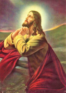 Jesus Christ praying with divine devotion