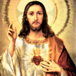 Jesus Christ blessing with Sacred Heart
