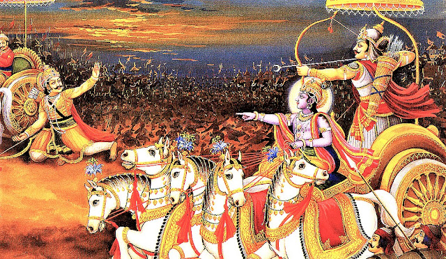 Conversations with Sri Sathya Sai on Mahabharata, Karna and Eklavya 55 Karna removing wheel