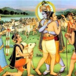 Lord Krishna with Gopalas sacred artwork image