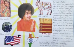 Student poster honoring Bhagwan Shri Sathya Sai Baba