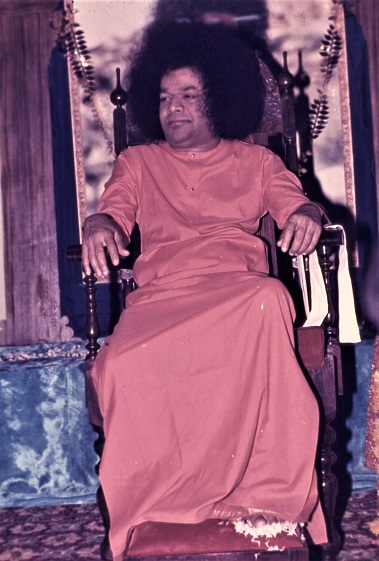 Shri Sathya Sai Baba seated gracefully