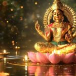Divine Goddess Annapurna Seated On Sacred Lotus