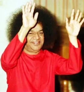 Sathya Sai Baba raising both hands