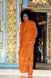 Sri Sathya Sai Baba walking with divine grace