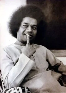 Bhagwan Shri Sathya Sai Baba thoughtful expression portrait