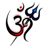 Stylized Om with divine Trishul symbol