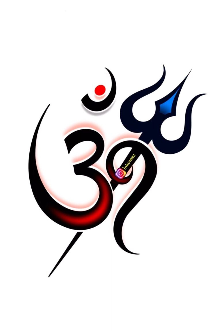 Stylized Om with divine Trishul symbol