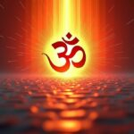 Radiant Om symbol with divine golden light