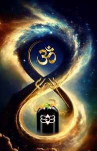 Om and Shiva Lingam in cosmos.