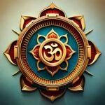 Sacred Om symbol within divine lotus mandala