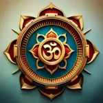 Sacred Om symbol within divine lotus mandala