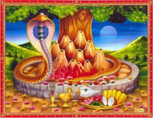 Cobra worship during sacred Nag Panchami festival