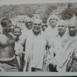 Swami Sivananda with devotees during spiritual gathering