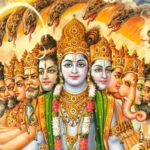 Trimurti with Lord Brahma, Lord Vishnu, and Lord Shiva in a divine form