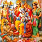 Rama Parivar blessing Hanuman with eternal divine grace
