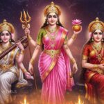 Tridevi Saraswati Parvati Lakshmi divine forms