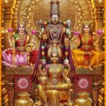 Sacred Lord Venkateswara With Goddess Lakshmi And Padmavati