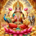 Goddess Lakshmi seated on lotus with elephant