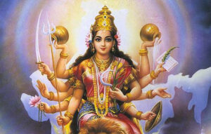 Trimurti with Lord Brahma, Lord Vishnu, and Lord Shiva in a divine form
